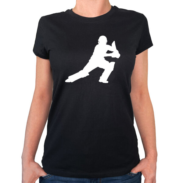 Damen T-Shirt Cricket Silhouette Größe XS-XXL