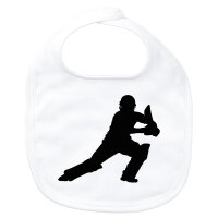 Baby Lätzchen Cricket Silhouette Klettverschluss
