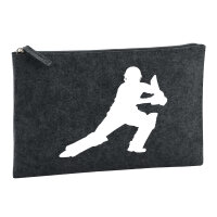 Kulturbeutel Cricket Silhouette 1 Liter Filz Charcoal...