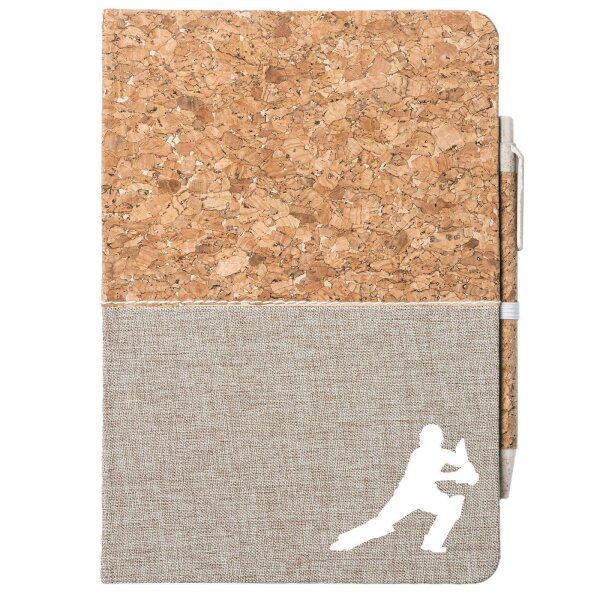 Notizbuch A5 Cricket Silhouette 80 Blatt inkl. Kugelschreiber