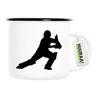 Emaille Tasse Cricket Silhouette 300ml Vintage Emaille...