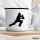 Emaille Tasse Cricket Silhouette 300ml Vintage Emaille Becher