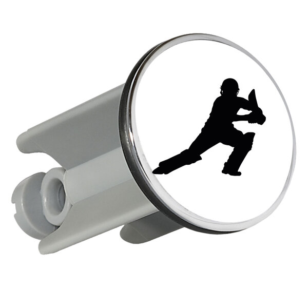 Waschbeckenstöpsel Cricket Silhouette 4cm Abflussstopfen
