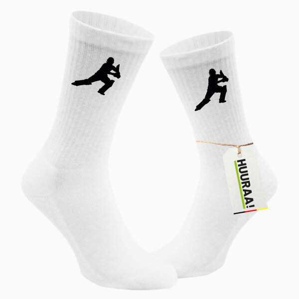 Socken Cricket Silhouette Größe 37/46 White Motiv Tennissocken