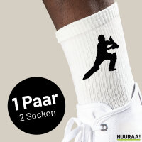 Socken Cricket Silhouette Größe 37/46 White Motiv Tennissocken