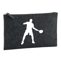 Kulturbeutel Tennis Silhouette 1 Liter Filz Charcoal...