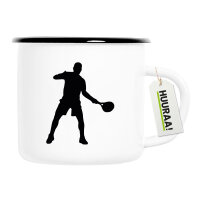 Emaille Tasse Tennis Silhouette 300ml Vintage Emaille Becher