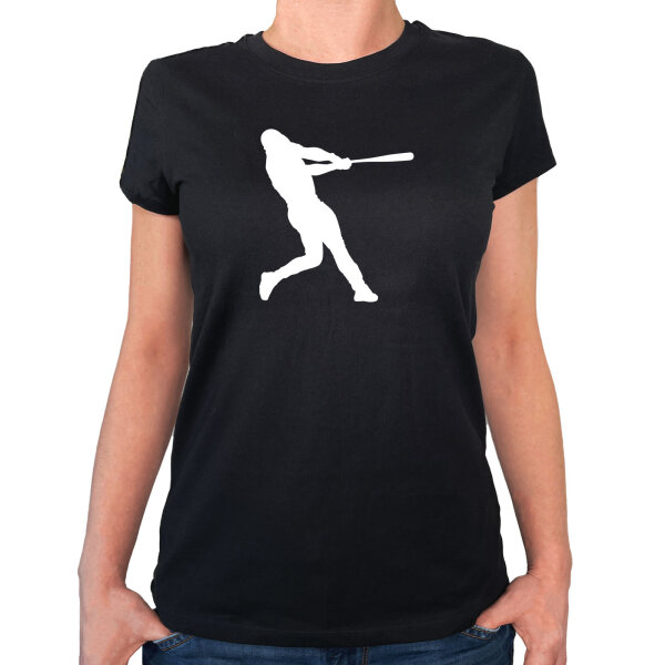 Damen T-Shirt Baseball Silhouette Größe XS-XXL