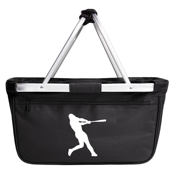 Einkaufskorb faltbar Baseball Silhouette 20 Liter Tragekorb Black
