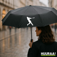Regenschirm Baseball Silhouette 98cm Schwarz