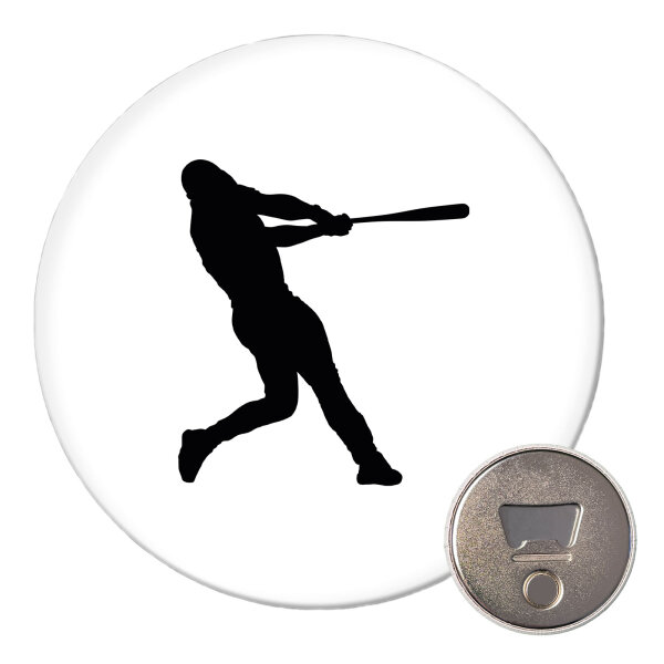 Magnet Baseball Silhouette 59mm Kühlschrankmagnet Flaschenöffner