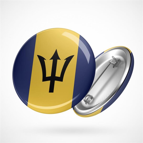 Button Barbados Flagge Größe 59mm