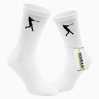Socken Baseball Silhouette Größe 37/46 White Motiv Tennissocken