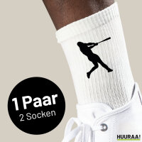 Socken Baseball Silhouette Größe 37/46 White Motiv Tennissocken