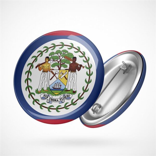 Button Belize Flagge Größe 59mm