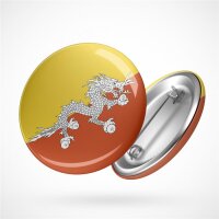Button Bhutan Druk Yul Flagge Größe 59mm