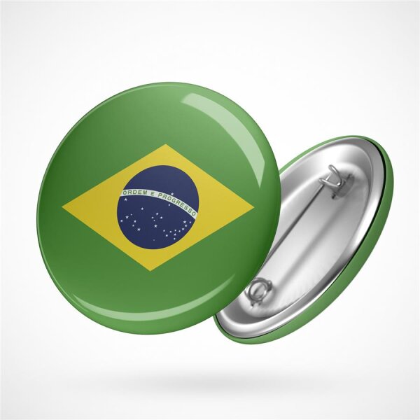 Button Brazil Brasilien Flagge Größe 59mm