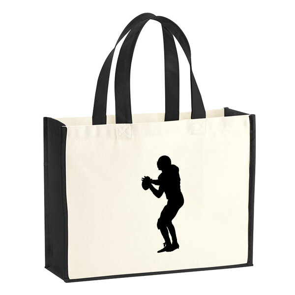 Jutetasche American Football Silhouette 21 Liter Black