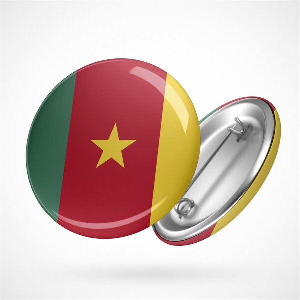 Button Cameroon Kamerum Flagge Größe 59mm