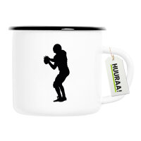 Emaille Tasse American Football Silhouette 300ml Vintage...