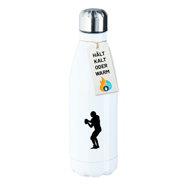 Edelstahl-Trinkflasche American Football Silhouette 500ml Wasserflasche