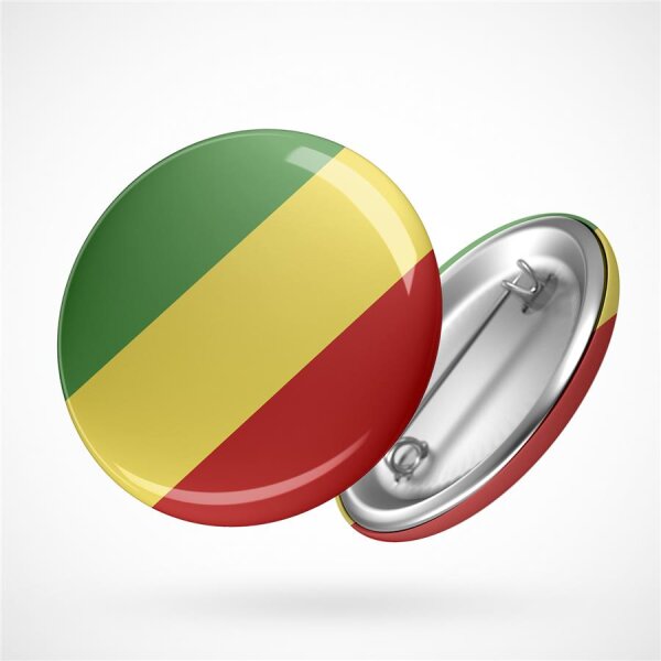 Button Congo Kongo Flagge Größe 59mm