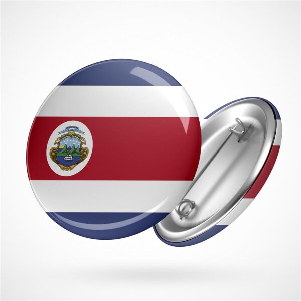 Button Costa Rica Flagge Größe 59mm