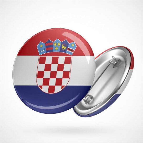 Button Croatia Kroatien Flagge Größe 59mm