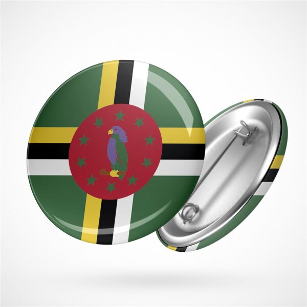 Button Dominica Flagge Größe 59mm