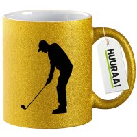 Glitzertasse Golf Silhouette 330ml