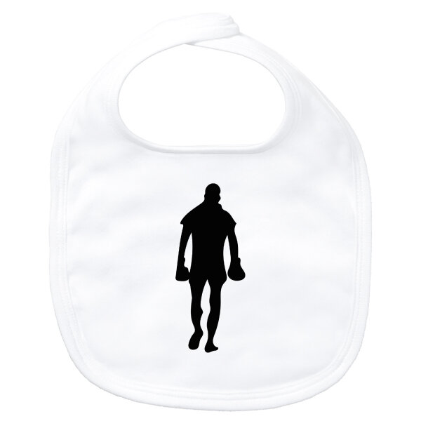 Baby Lätzchen Boxer Silhouette Klettverschluss