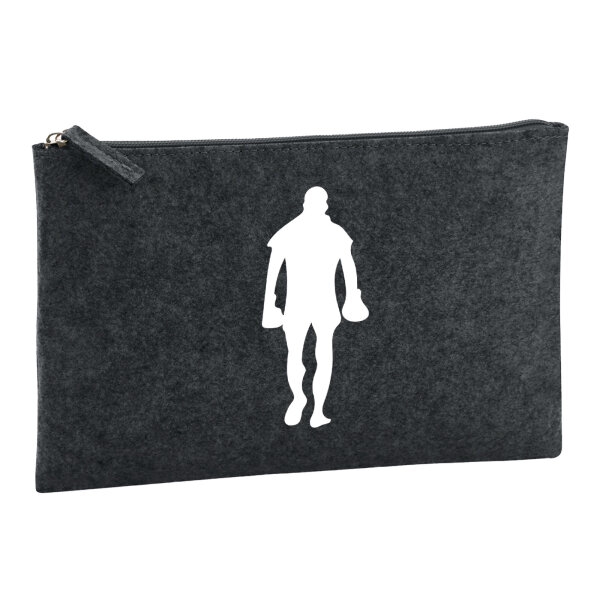Kulturbeutel Boxer Silhouette 1 Liter Filz Charcoal Kosmetiktasche