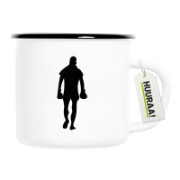 Emaille Tasse Boxer Silhouette 300ml Vintage Emaille Becher