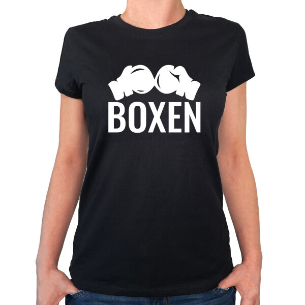 Damen T-Shirt Boxen Boxhandschuhe Größe XS-XXL