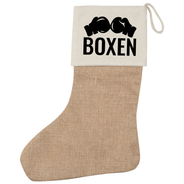 Weihnachtsstrumpf Boxen Boxhandschuhe Beige