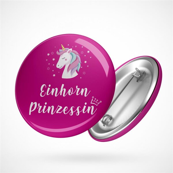 Button Einhorn Prinzessin Größe 59mm