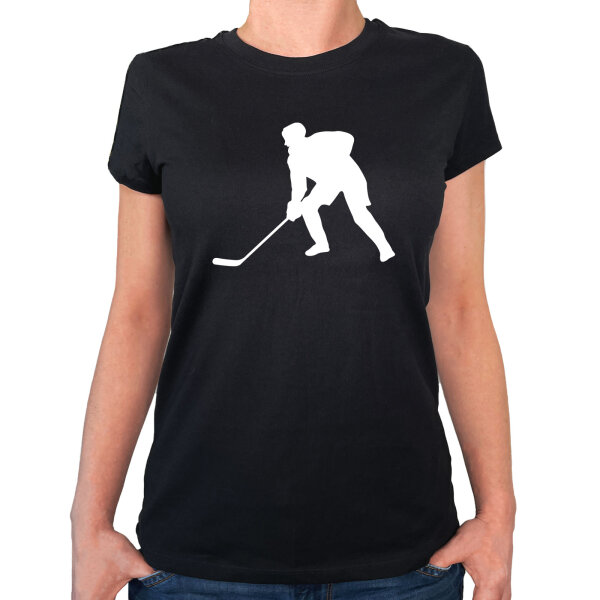 Damen T-Shirt Eishockey Silhouette Größe XS-XXL