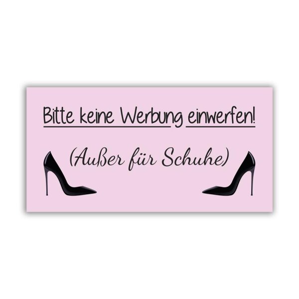 Hinweis Briefkasten Aufkleber Bitte keine Werbung Außer für Schuhe Digitaldruck