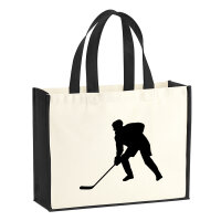 Jutetasche Eishockey Silhouette 21 Liter Black