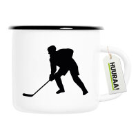 Emaille Tasse Eishockey Silhouette 300ml Vintage Emaille...
