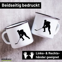Emaille Tasse Eishockey Silhouette 300ml Vintage Emaille...