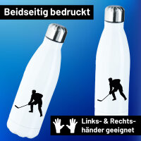 Edelstahl-Trinkflasche Eishockey Silhouette 500ml Wasserflasche