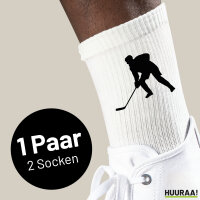 Socken Eishockey Silhouette Größe 37/46 White Motiv Tennissocken