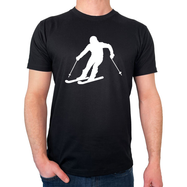 Herren T-Shirt Skifahren Silhouette Größe S-3XL