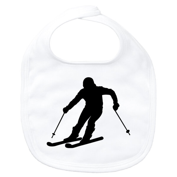 Baby Lätzchen Skifahren Silhouette