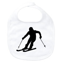 Baby Lätzchen Skifahren Silhouette