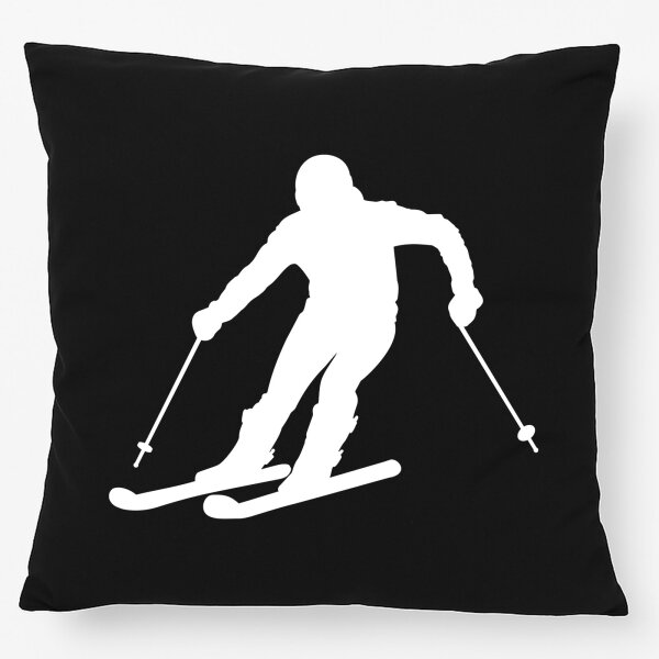 Kissen Skifahren Silhouette 40x40cm