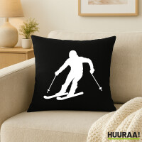 Kissen Skifahren Silhouette 40x40cm