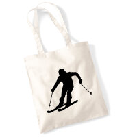 Jutebeutel Skifahren Silhouette 10 Liter