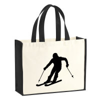 Jutetasche Skifahren Silhouette 21 Liter Black